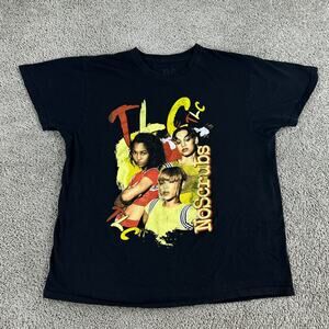 TLC Shirt Mens Extra Large Black No Scrubs Hip Hop Short Sleeve Rap Tee Music